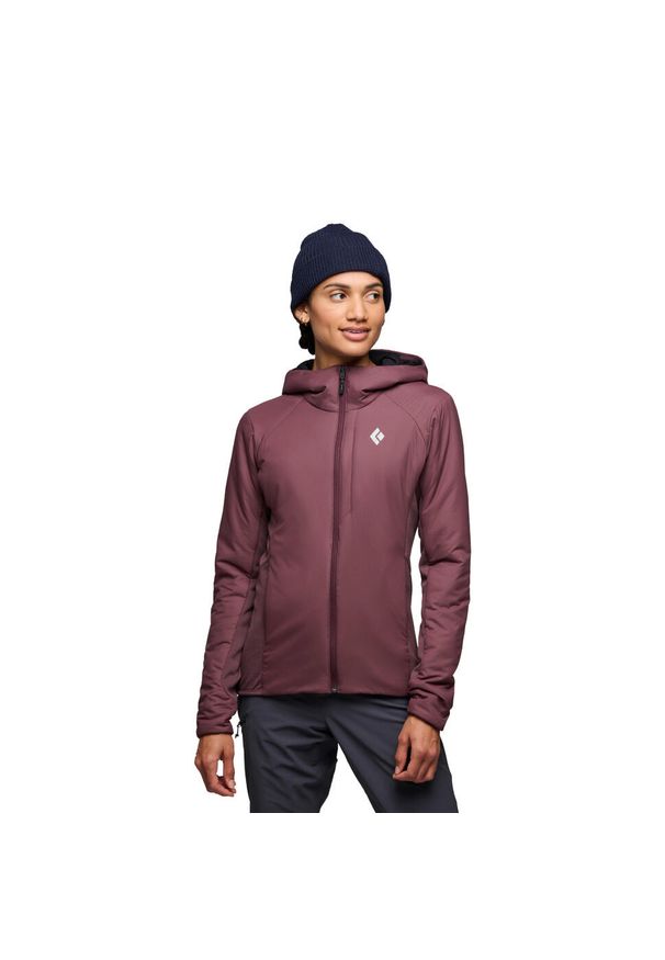 Bluza damska z kapturem Black Diamond First Light Hybrid. Typ kołnierza: kaptur. Kolor: zielony, czerwony, fioletowy, wielokolorowy. Sport: wspinaczka