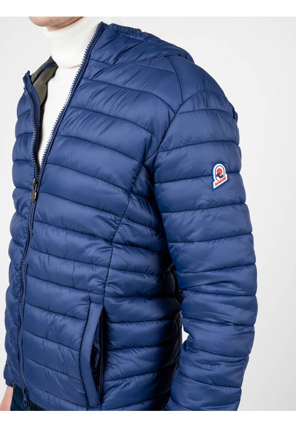 Invicta Kurtka "Down Jacket" | 4431449 | Mężczyzna | Niebieski. Okazja: na co dzień. Typ kołnierza: kaptur. Kolor: niebieski. Materiał: poliamid. Wzór: aplikacja. Styl: casual
