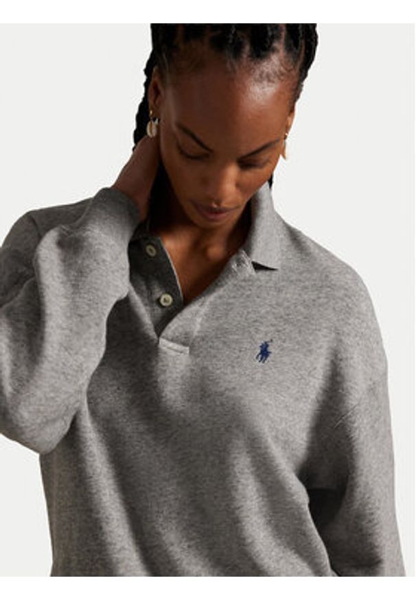 Polo Ralph Lauren Bluza 211947966501 Szary Relaxed Fit. Typ kołnierza: polo. Kolor: szary. Materiał: bawełna