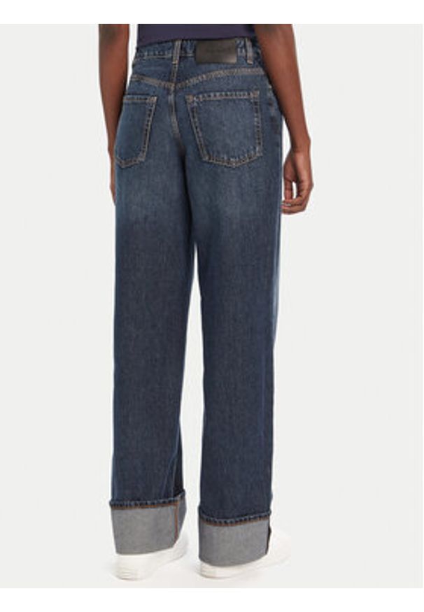 Hugo - HUGO Jeansy Gealena_2 50542144 Granatowy Wide Leg. Kolor: niebieski