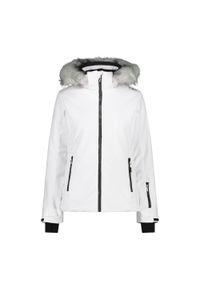 Kurtka damska narciarska CMP 31W0196F. Typ kołnierza: kaptur. Kolor: biały. Materiał: softshell. Sezon: zima. Sport: narciarstwo #1