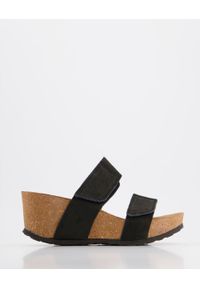 Venezia - KLAPKI NA KOTURNIE 813005 GRIN NERO. Materiał: skóra, syntetyk, zamsz. Obcas: na koturnie #1