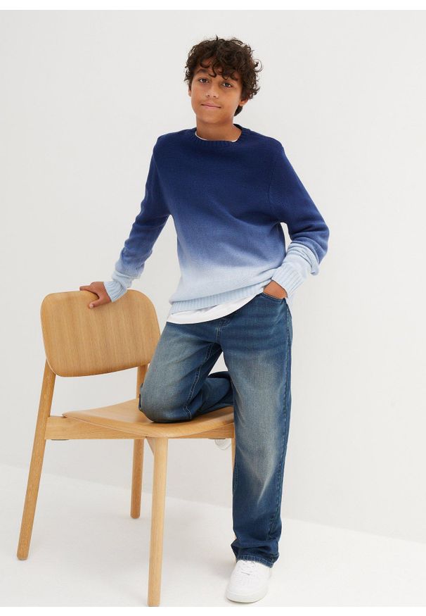 bonprix - Sweter w cieniowanym kolorze. Kolor: niebieski