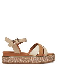 TOMMY HILFIGER - Tommy Hilfiger Espadryle T3A2-33790-0371 S Beżowy. Kolor: beżowy. Materiał: skóra