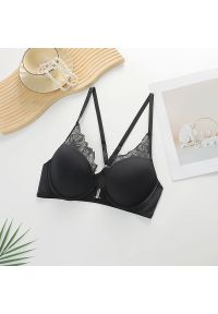 Intica - Biustonosz push-up koronkowy z regulowanymi ramiączkami Floriana. Kolor: czarny. Materiał: koronka. Wzór: aplikacja, koronka #6