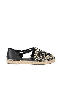 Pinko Espadryle "Angelica" | 1H2119 Y86A | Kobieta | Czarny, Kremowy. Okazja: na co dzień. Kolor: kremowy, czarny, wielokolorowy. Materiał: skóra, tworzywo sztuczne. Wzór: aplikacja. Styl: klasyczny, casual #4