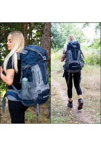 SPRINGOS - Plecak trekkingowy 60 L Springos z osłoną przeciwdeszczową. Kolor: niebieski. Styl: sportowy