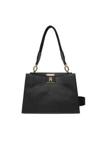 TOMMY HILFIGER - Tommy Hilfiger Torebka Th Her Med Satchel AW0AW17722 Czarny. Kolor: czarny. Materiał: skórzane #3