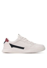 TOMMY HILFIGER - Tommy Hilfiger Sneakersy Elevated Cupsole Leather FM0FM04490 Beżowy. Kolor: beżowy. Materiał: skóra