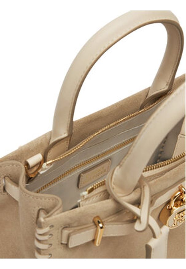 TOMMY HILFIGER - Tommy Hilfiger Torebka American Icon Mini Tote Su AW0AW17469 Beżowy. Kolor: beżowy. Materiał: skórzane, zamszowe