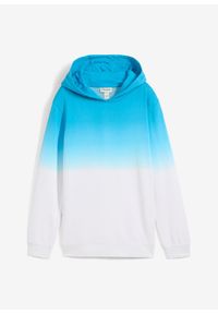 bonprix - Bluza z kapturem, w cieniowanym kolorze. Typ kołnierza: kaptur. Kolor: niebieski