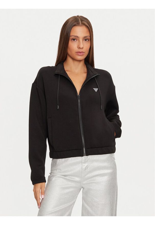 Guess Bluza V4BQ14 K7UW2 Czarny Regular Fit. Kolor: czarny. Materiał: wiskoza