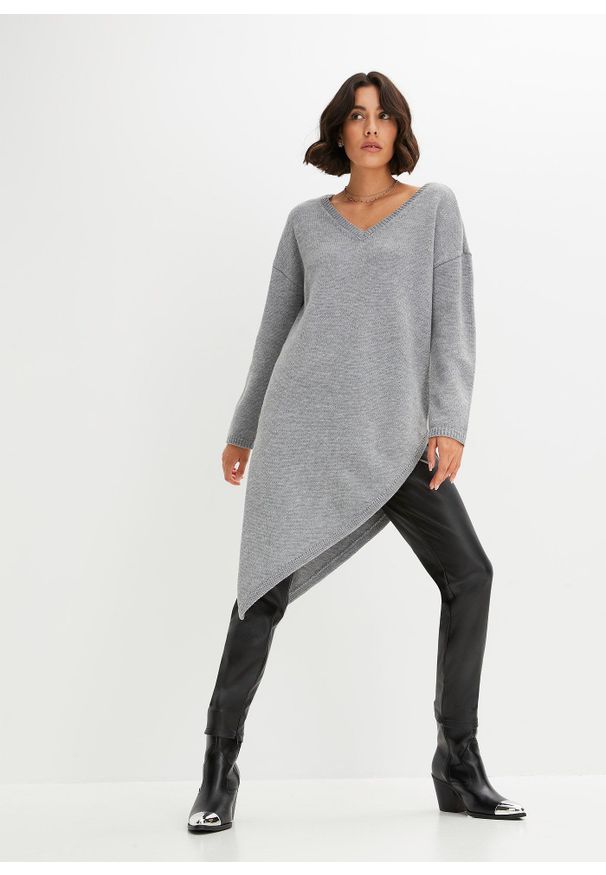 bonprix - Długi sweter. Kolor: szary. Długość: długie