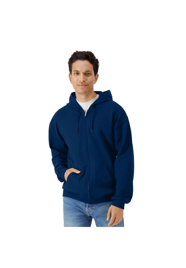 GILDAN - Męska Bluza Z Kapturem Softstyle Midweight Full Zip. Typ kołnierza: kaptur. Kolor: niebieski