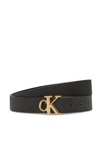 Calvin Klein Pasek Damski Monogram Plaque Buckle 25Mm Rev LV04K7005G Czarny. Kolor: czarny. Materiał: skóra #2