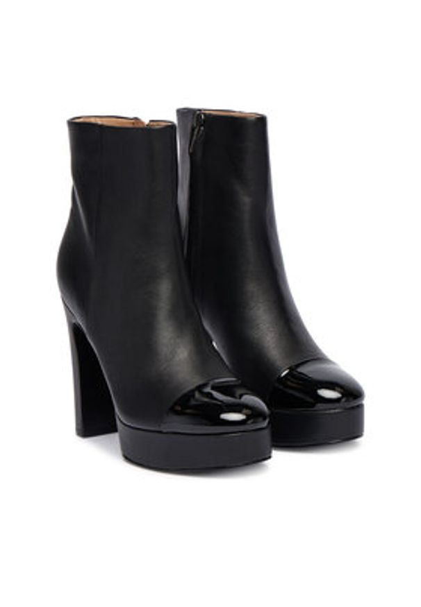 Guess Botki FLFRNT LEA10 Czarny. Kolor: czarny. Materiał: skóra
