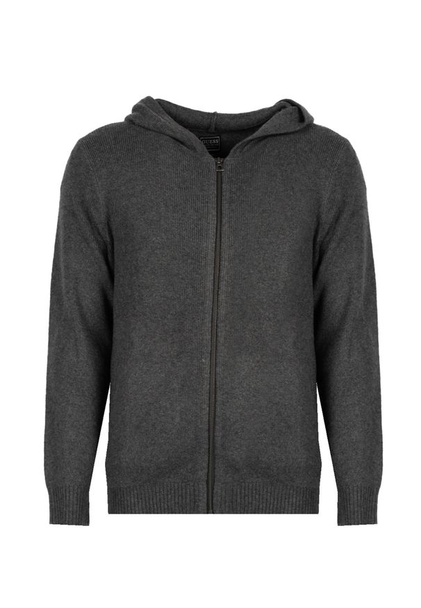 Guess Sweter | M2RR11Z2QA1 | Mężczyzna | Grafitowy. Okazja: na co dzień. Typ kołnierza: kaptur. Kolor: szary. Materiał: akryl, poliester, nylon, elastan. Wzór: ze splotem. Styl: casual
