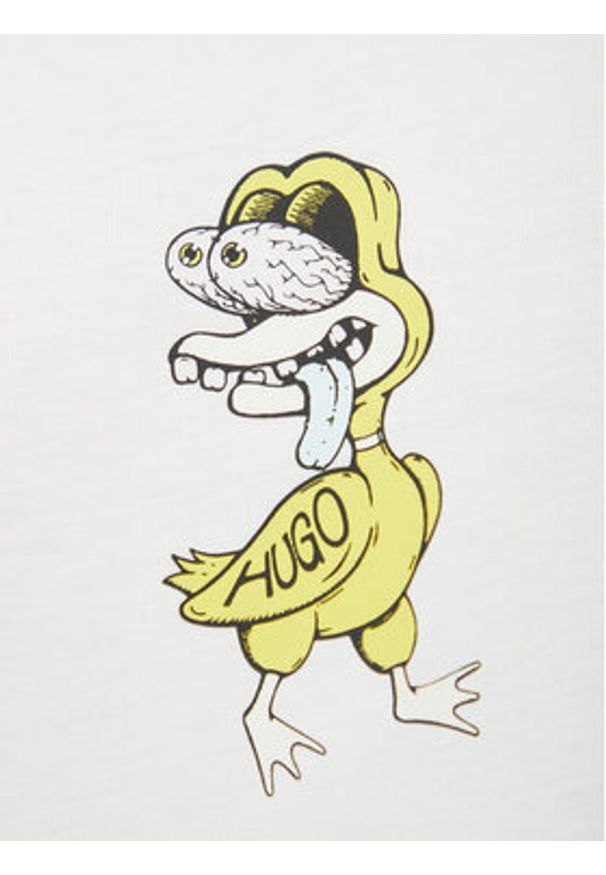Hugo - HUGO T-Shirt Nutongo 50533391 Biały Regular Fit. Kolor: biały. Materiał: bawełna