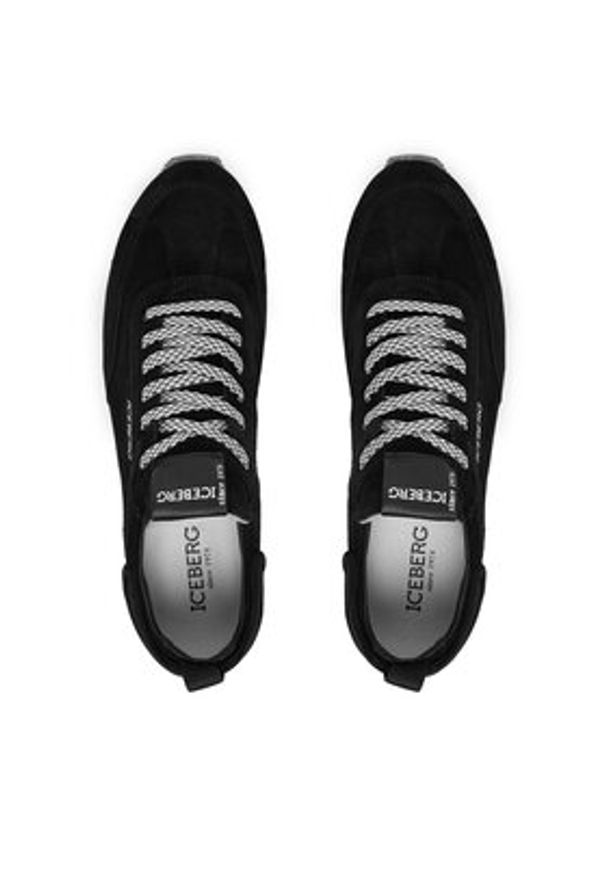 Iceberg Sneakersy IU185305 Czarny. Kolor: czarny. Materiał: zamsz, skóra