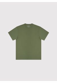 Pako Lorente - PAKO LORENTE – Zielony t-shirt oversize. Okazja: na co dzień. Kolor: zielony, beżowy, oliwkowy. Materiał: bawełna. Styl: casual