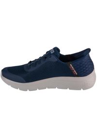 skechers - Buty sportowe Sneakersy męskie, Slip-Ins: Go Walk Flex - Hands Up. Kolor: niebieski. Sport: turystyka piesza