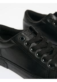 Big-Star - Trampki męskie ze skóry ekologicznej czarne KK174390 906. Okazja: na co dzień. Kolor: czarny. Materiał: skóra ekologiczna. Wzór: kolorowy. Sezon: jesień. Sport: turystyka piesza #6