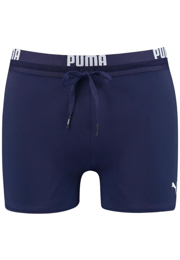 Spodenki kąpielowe męskie Puma Swim Men Logo Swim Trunk. Kolor: niebieski. Styl: sportowy