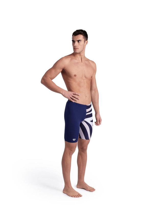 Spodenki Treningowe Arena Multi Stripes Swim Jammer. Kolor: niebieski, biały, różowy, wielokolorowy
