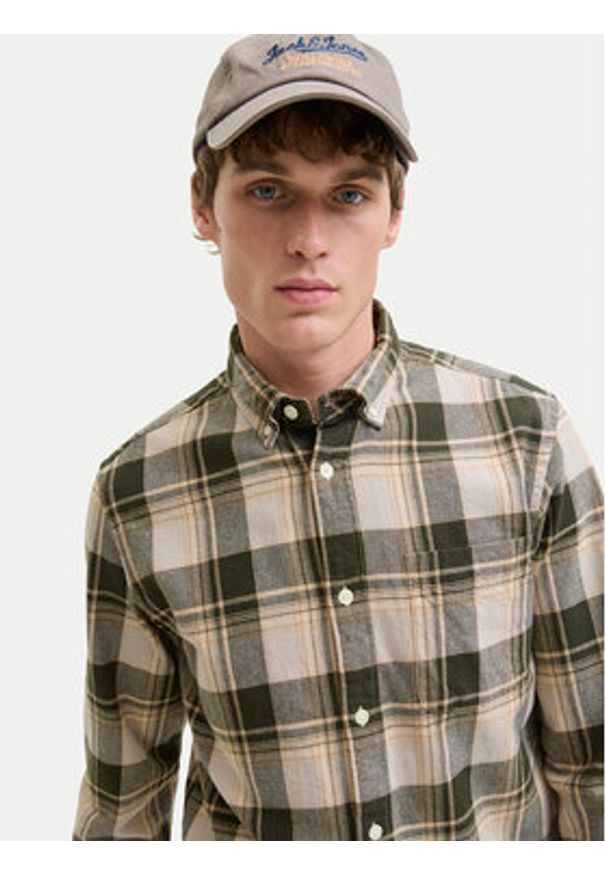 Jack & Jones Koszula Blubrook 12282354 Beżowy Regular Fit. Kolor: beżowy. Materiał: bawełna