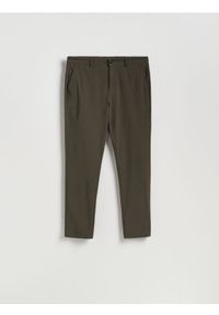 Reserved - Spodnie chino slim fit - zielony. Kolor: zielony. Materiał: tkanina, bawełna