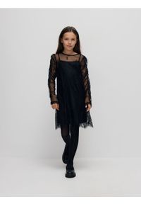 Reserved - Dwuwarstwowa sukienka - czarny. Kolor: czarny. Materiał: dzianina. Typ sukienki: proste #1