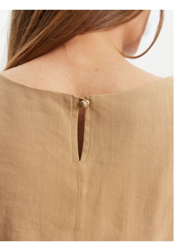 Marella Top Terni 2513161055 Beżowy Regular Fit. Kolor: beżowy. Materiał: len, wiskoza