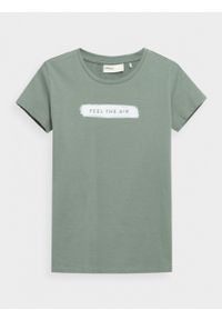 outhorn - T-shirt z nadrukiem damski. Okazja: na co dzień. Materiał: bawełna, jersey. Wzór: nadruk. Styl: casual, klasyczny #2