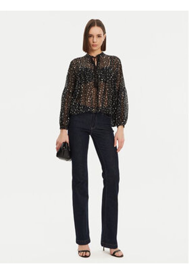 only - ONLY Bluzka Aida 15283695 Czarny Loose Fit. Kolor: czarny. Materiał: syntetyk