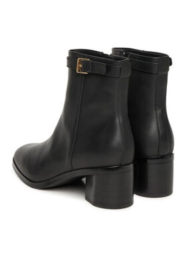TOMMY HILFIGER - Tommy Hilfiger Botki Th Buckle Riding Mid Heel Bootie FW0FW08859 Czarny. Kolor: czarny. Materiał: skóra