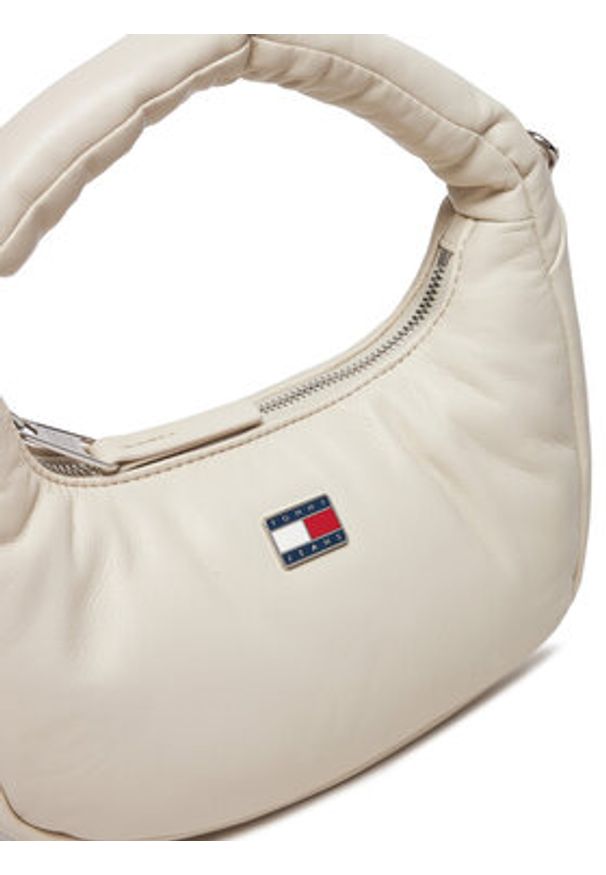 Tommy Jeans Torebka Tjw Pillow Mini Hobo AW0AW16976 Beżowy. Kolor: beżowy. Materiał: skórzane