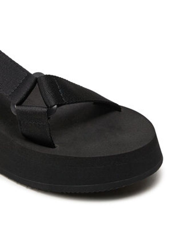 Calvin Klein Jeans Sandały Sandal Velcro Webbing In Mtl YW0YW01480 Czarny. Kolor: czarny. Materiał: materiał