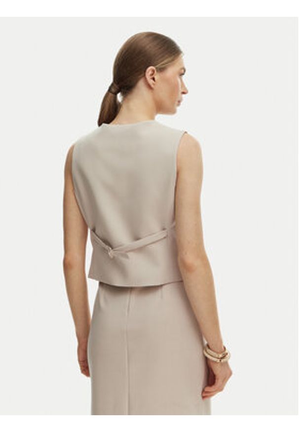 Rinascimento Kamizelka garniturowa CFC0128265003 Beżowy Slim Fit. Kolor: beżowy. Materiał: syntetyk