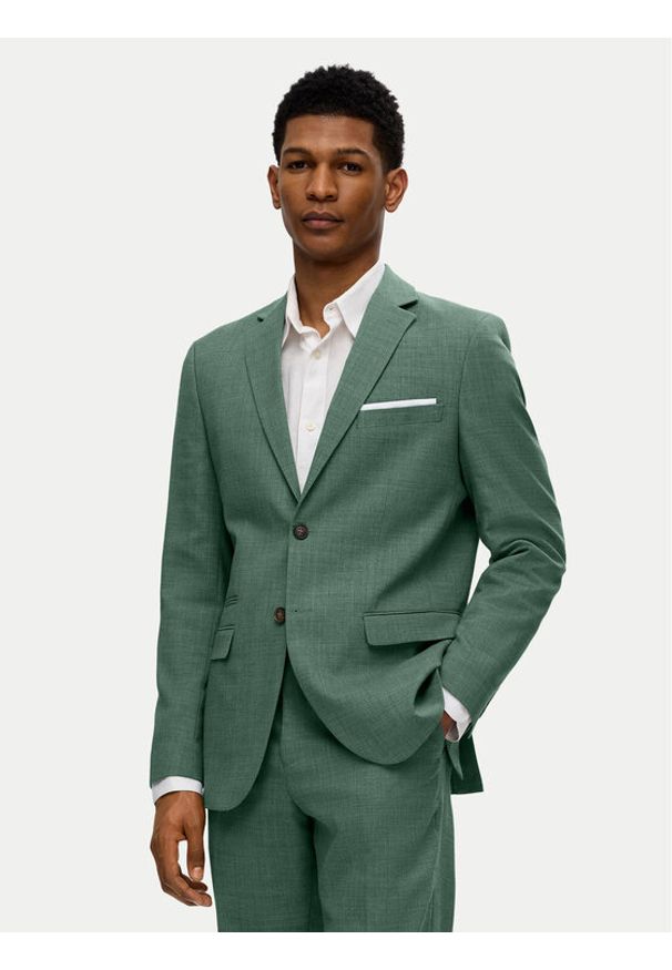 Selected Homme Marynarka 16087870 Zielony Slim Fit. Kolor: zielony. Materiał: syntetyk