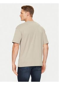 Calvin Klein T-Shirt Nano Logo Interlock T-Shirt K10K112487 Beżowy Regular Fit. Kolor: beżowy. Materiał: bawełna