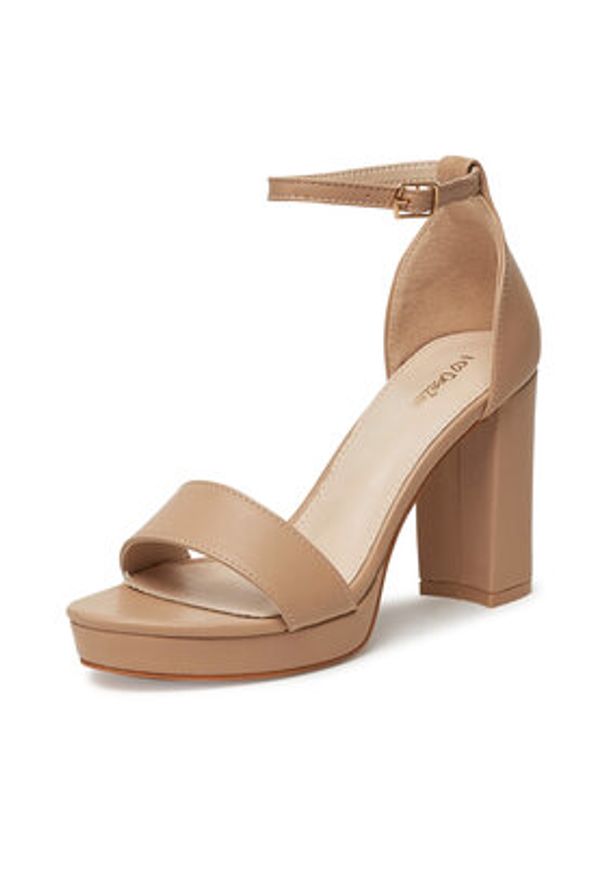 DeeZee Sandały LE601-88 Beżowy. Kolor: beżowy. Materiał: materiał