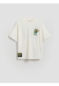 Reserved - T-shirt SmileyWorld® - złamana biel. Materiał: bawełna, dzianina #1