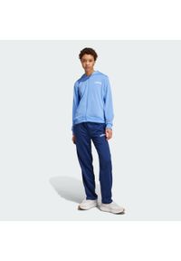 Adidas - Dres Essentials Linear. Kolor: niebieski. Materiał: dresówka. Sport: fitness