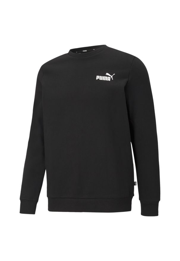 Puma - Męska bluza dresowa z małym logo i okrągłym dekoltem Essentials PUMA Black. Kolor: czarny. Materiał: dresówka. Wzór: nadruk. Sport: joga i pilates