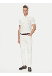 TOMMY HILFIGER - Tommy Hilfiger Polo MW0MW33167 Biały Regular Fit. Typ kołnierza: polo. Kolor: biały. Materiał: bawełna #4