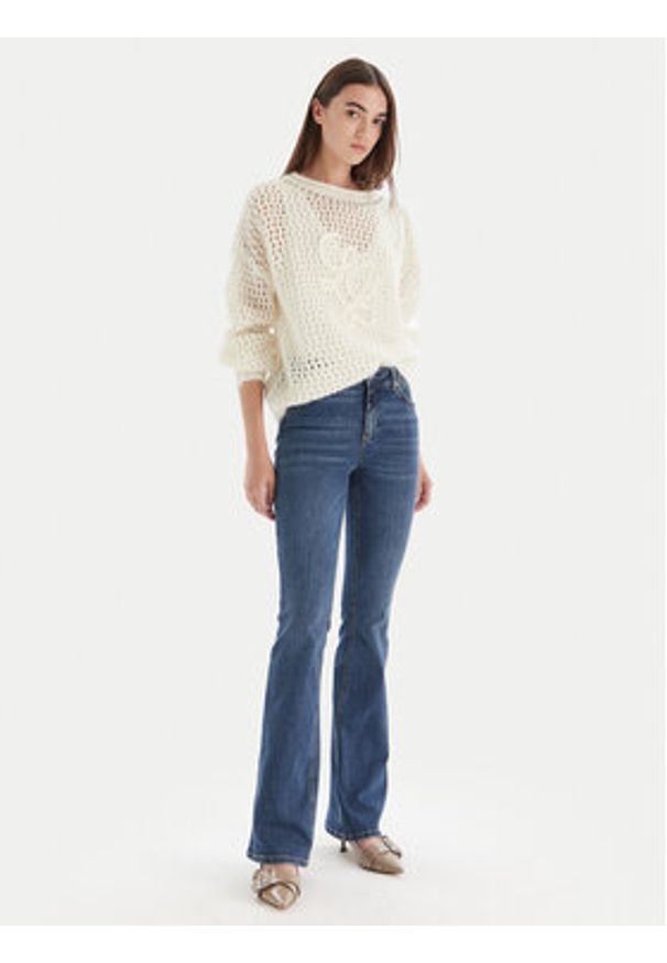 Liu Jo Sweter MF5430 MS039 Écru Relaxed Fit. Materiał: bawełna