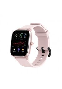 Huami - Smartwatch Amazfit GTS 2 Mini Różowy (Flamingo Pink). Rodzaj zegarka: smartwatch. Kolor: różowy. Materiał: skóra. Styl: sportowy