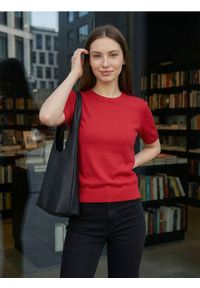 Sinsay - Bluzka swetrowa - czerwony. Kolor: czerwony #1