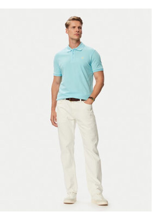 Beverly Hills Polo Club Polo P-SS26M-P42560 Turkusowy Regular Fit. Typ kołnierza: polo. Kolor: turkusowy. Materiał: bawełna