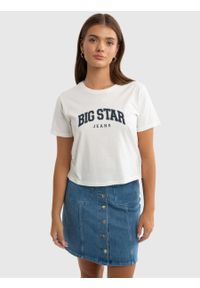 Big-Star - Koszulka dziewczęca z logo BIG STAR biała Tosela 100. Okazja: na uczelnię. Kolor: biały. Materiał: bawełna, materiał. Styl: klasyczny, retro #1